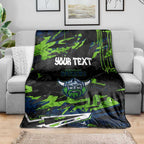Personalized Canberra Raiders Blanket Graffiti Grunge Abstract Urban Street Style Design