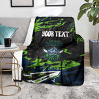 Personalized Canberra Raiders Blanket Graffiti Grunge Abstract Urban Street Style Design