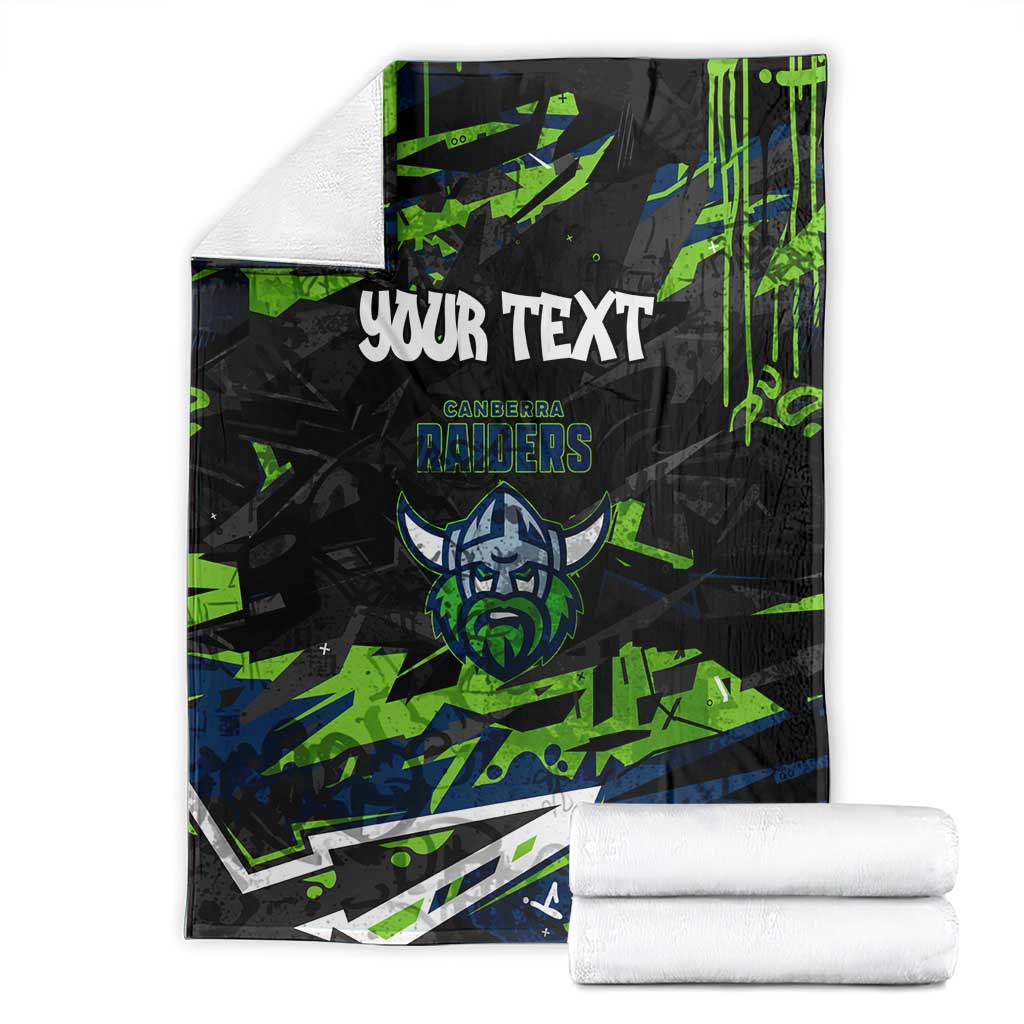 Personalized Canberra Raiders Blanket Graffiti Grunge Abstract Urban Street Style Design