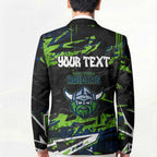 Personalized Canberra Raiders Blazer Graffiti Grunge Abstract Urban Street Style Design