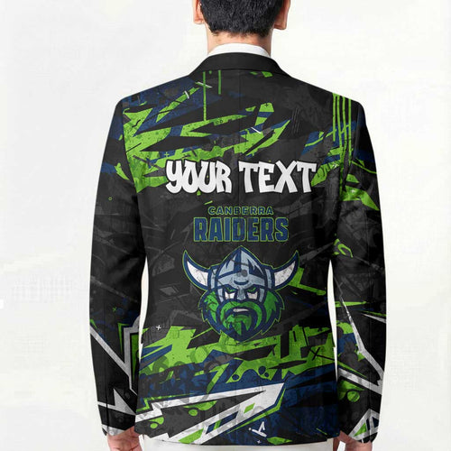 Personalized Canberra Raiders Blazer Graffiti Grunge Abstract Urban Street Style Design