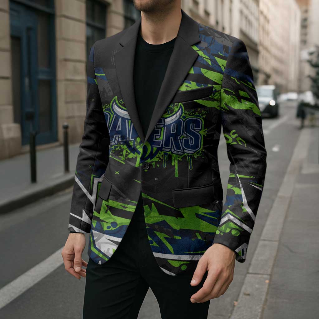 Personalized Canberra Raiders Blazer Graffiti Grunge Abstract Urban Street Style Design