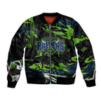 Personalized Canberra Raiders Bomber Jacket Graffiti Grunge Abstract Urban Street Style Design
