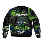 Personalized Canberra Raiders Bomber Jacket Graffiti Grunge Abstract Urban Street Style Design