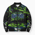 Personalized Canberra Raiders Bomber Puffer Jacket Graffiti Grunge Abstract Urban Street Style Design
