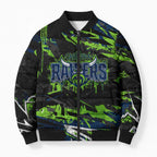 Personalized Canberra Raiders Bomber Puffer Jacket Graffiti Grunge Abstract Urban Street Style Design