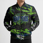 Personalized Canberra Raiders Bomber Puffer Jacket Graffiti Grunge Abstract Urban Street Style Design