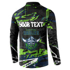 Personalized Canberra Raiders Button Sweatshirt Graffiti Grunge Abstract Urban Street Style Design