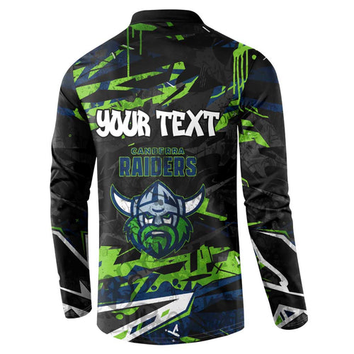Personalized Canberra Raiders Button Sweatshirt Graffiti Grunge Abstract Urban Street Style Design