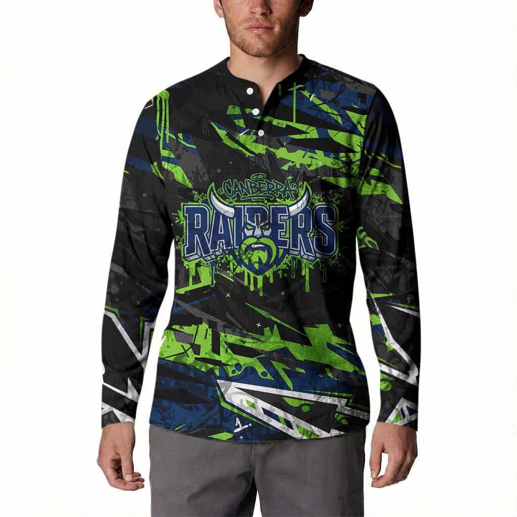 Personalized Canberra Raiders Button Sweatshirt Graffiti Grunge Abstract Urban Street Style Design