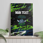 Personalized Canberra Raiders Canvas Wall Art Graffiti Grunge Abstract Urban Street Style Design