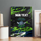 Personalized Canberra Raiders Canvas Wall Art Graffiti Grunge Abstract Urban Street Style Design