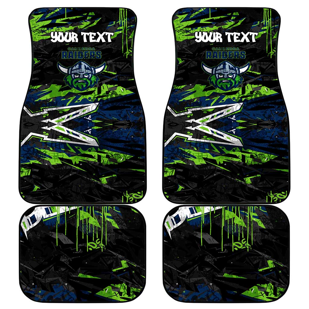 Personalized Canberra Raiders Car Mats Graffiti Grunge Abstract Urban Street Style Design