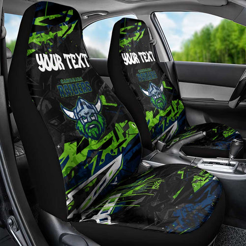 Personalized Canberra Raiders Car Seat Cover Graffiti Grunge Abstract Urban Street Style Design