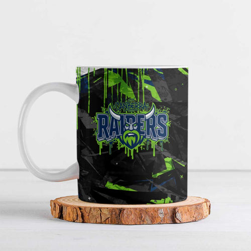 Personalized Canberra Raiders Ceramic Mug Graffiti Grunge Abstract Urban Street Style Design