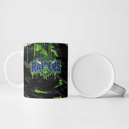 Personalized Canberra Raiders Ceramic Mug Graffiti Grunge Abstract Urban Street Style Design