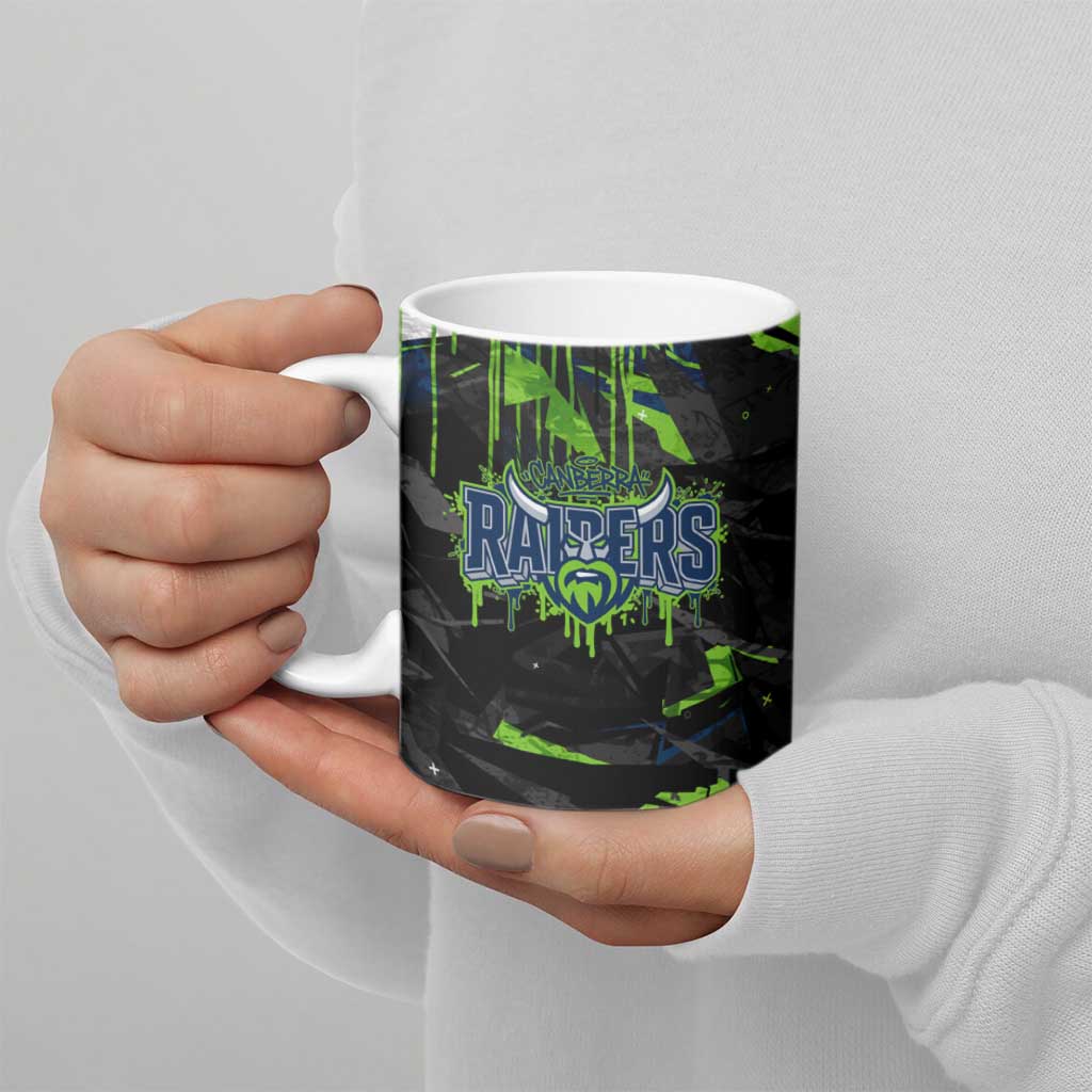 Personalized Canberra Raiders Ceramic Mug Graffiti Grunge Abstract Urban Street Style Design