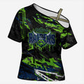 Personalized Canberra Raiders Cross Shoulder Shirt Graffiti Grunge Abstract Urban Street Style Design