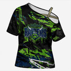Personalized Canberra Raiders Cross Shoulder Shirt Graffiti Grunge Abstract Urban Street Style Design