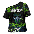Personalized Canberra Raiders Cross Shoulder Shirt Graffiti Grunge Abstract Urban Street Style Design