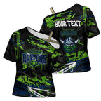 Personalized Canberra Raiders Cross Shoulder Shirt Graffiti Grunge Abstract Urban Street Style Design