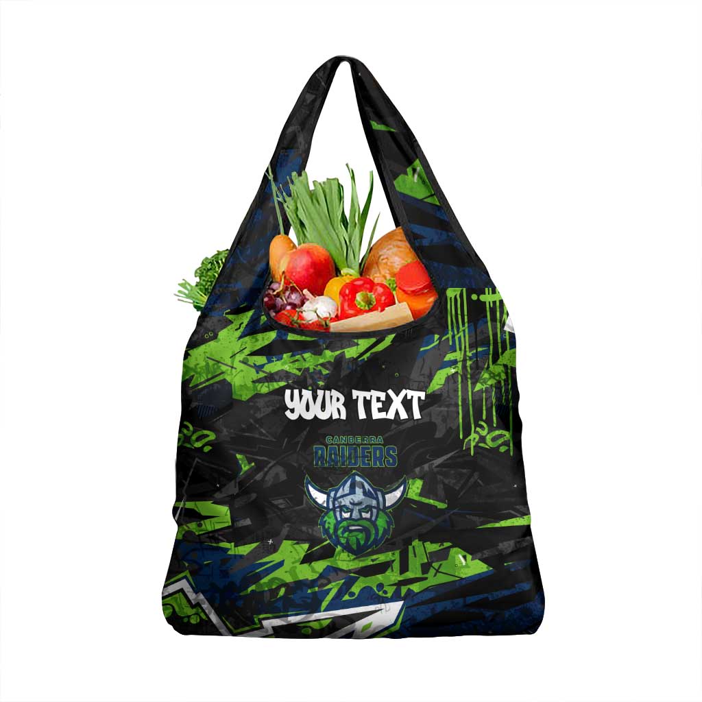 Personalized Canberra Raiders Grocery Bag Graffiti Grunge Abstract Urban Street Style Design