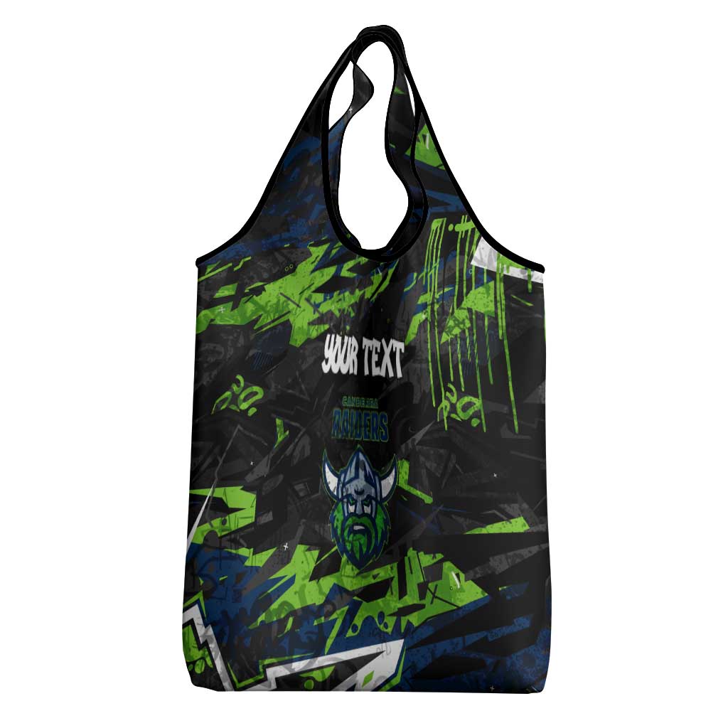 Personalized Canberra Raiders Grocery Bag Graffiti Grunge Abstract Urban Street Style Design