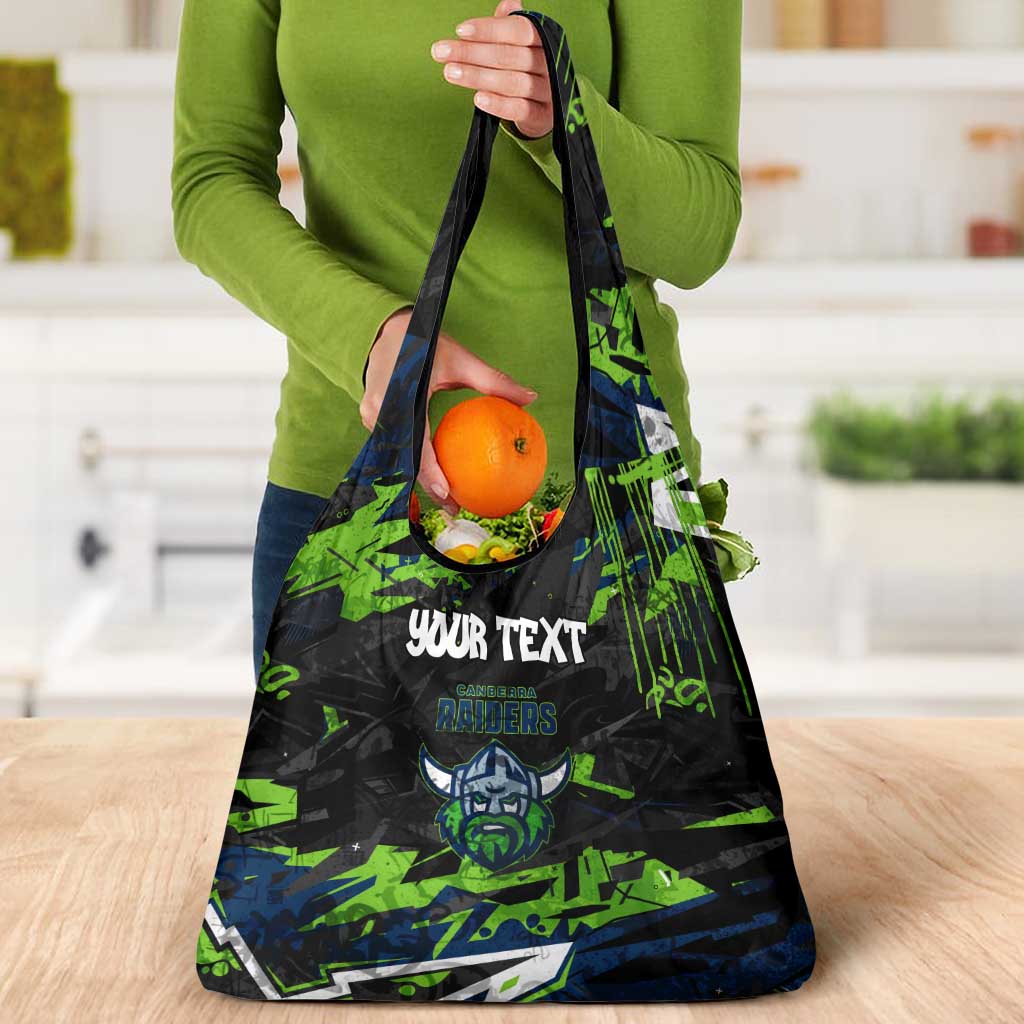 Personalized Canberra Raiders Grocery Bag Graffiti Grunge Abstract Urban Street Style Design