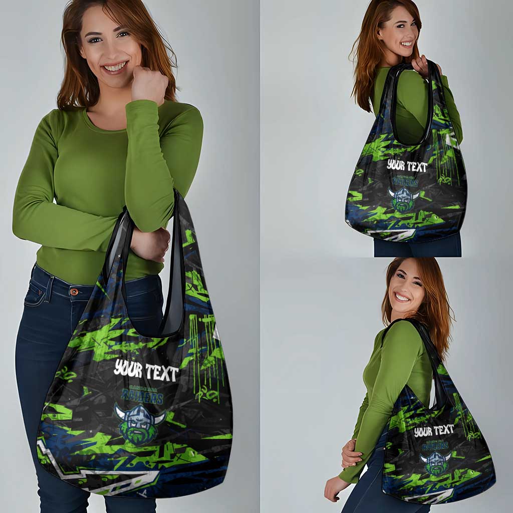 Personalized Canberra Raiders Grocery Bag Graffiti Grunge Abstract Urban Street Style Design