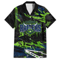 Personalized Canberra Raiders Hawaiian Shirt Graffiti Grunge Abstract Urban Street Style Design