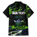 Personalized Canberra Raiders Hawaiian Shirt Graffiti Grunge Abstract Urban Street Style Design