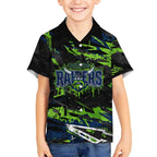 Personalized Canberra Raiders Hawaiian Shirt Graffiti Grunge Abstract Urban Street Style Design