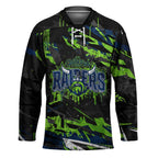 Personalized Canberra Raiders Hockey Jersey Graffiti Grunge Abstract Urban Street Style Design