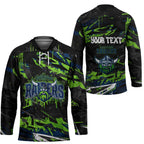 Personalized Canberra Raiders Hockey Jersey Graffiti Grunge Abstract Urban Street Style Design