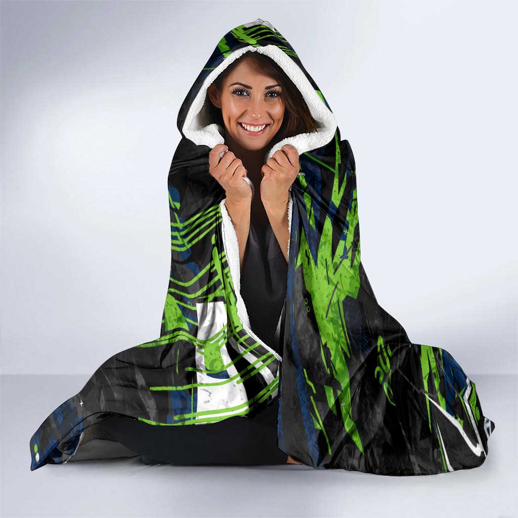 Personalized Canberra Raiders Hooded Blanket Graffiti Grunge Abstract Urban Street Style Design