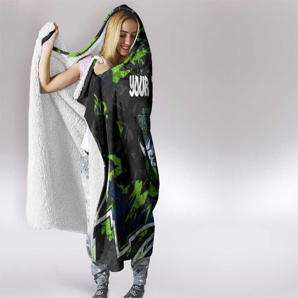 Personalized Canberra Raiders Hooded Blanket Graffiti Grunge Abstract Urban Street Style Design