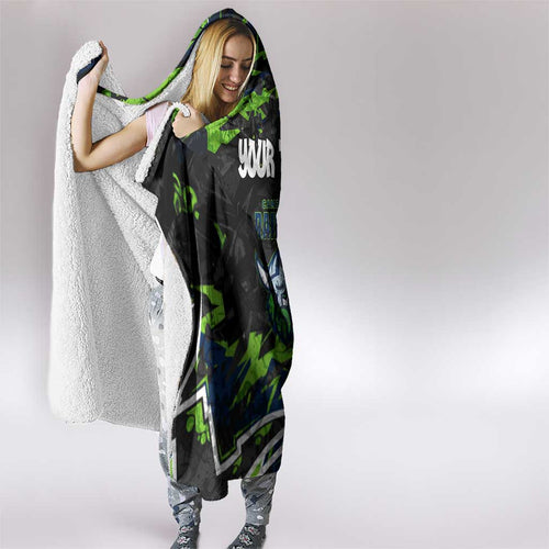 Personalized Canberra Raiders Hooded Blanket Graffiti Grunge Abstract Urban Street Style Design
