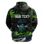 Personalized Canberra Raiders Hoodie Graffiti Grunge Abstract Urban Street Style Design
