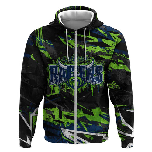 Personalized Canberra Raiders Hoodie Graffiti Grunge Abstract Urban Street Style Design