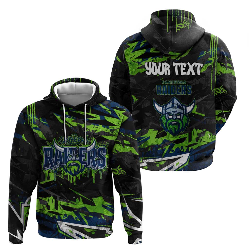 Personalized Canberra Raiders Hoodie Graffiti Grunge Abstract Urban Street Style Design