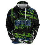 Personalized Canberra Raiders Hoodie Graffiti Grunge Abstract Urban Street Style Design