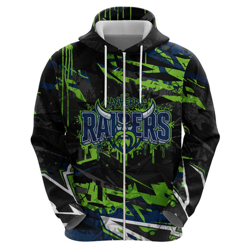 Personalized Canberra Raiders Hoodie Graffiti Grunge Abstract Urban Street Style Design