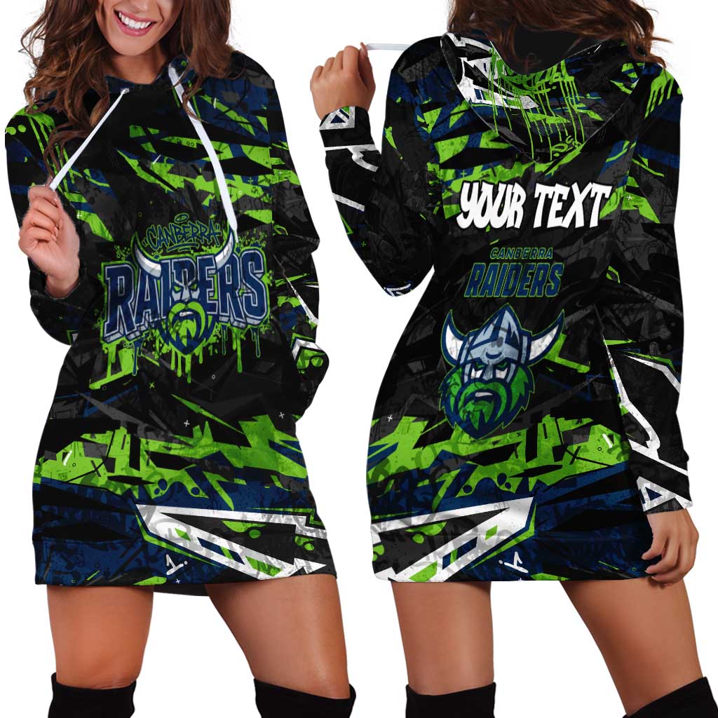 Personalized Canberra Raiders Hoodie Dress Graffiti Grunge Abstract Urban Street Style Design
