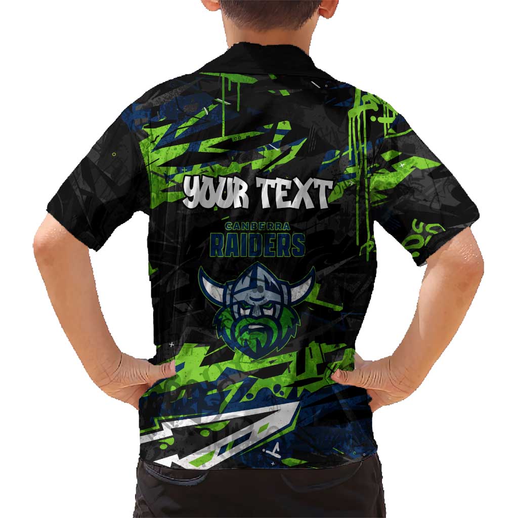 Personalized Canberra Raiders Kid Hawaiian Shirt Graffiti Grunge Abstract Urban Street Style Design
