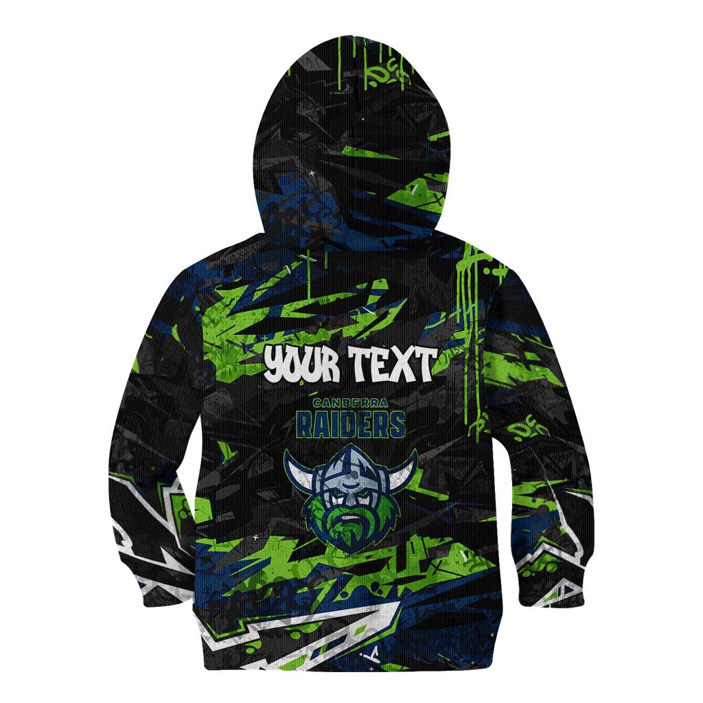 Personalized Canberra Raiders Kid Hoodie Graffiti Grunge Abstract Urban Street Style Design