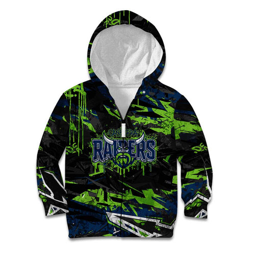Personalized Canberra Raiders Kid Hoodie Graffiti Grunge Abstract Urban Street Style Design