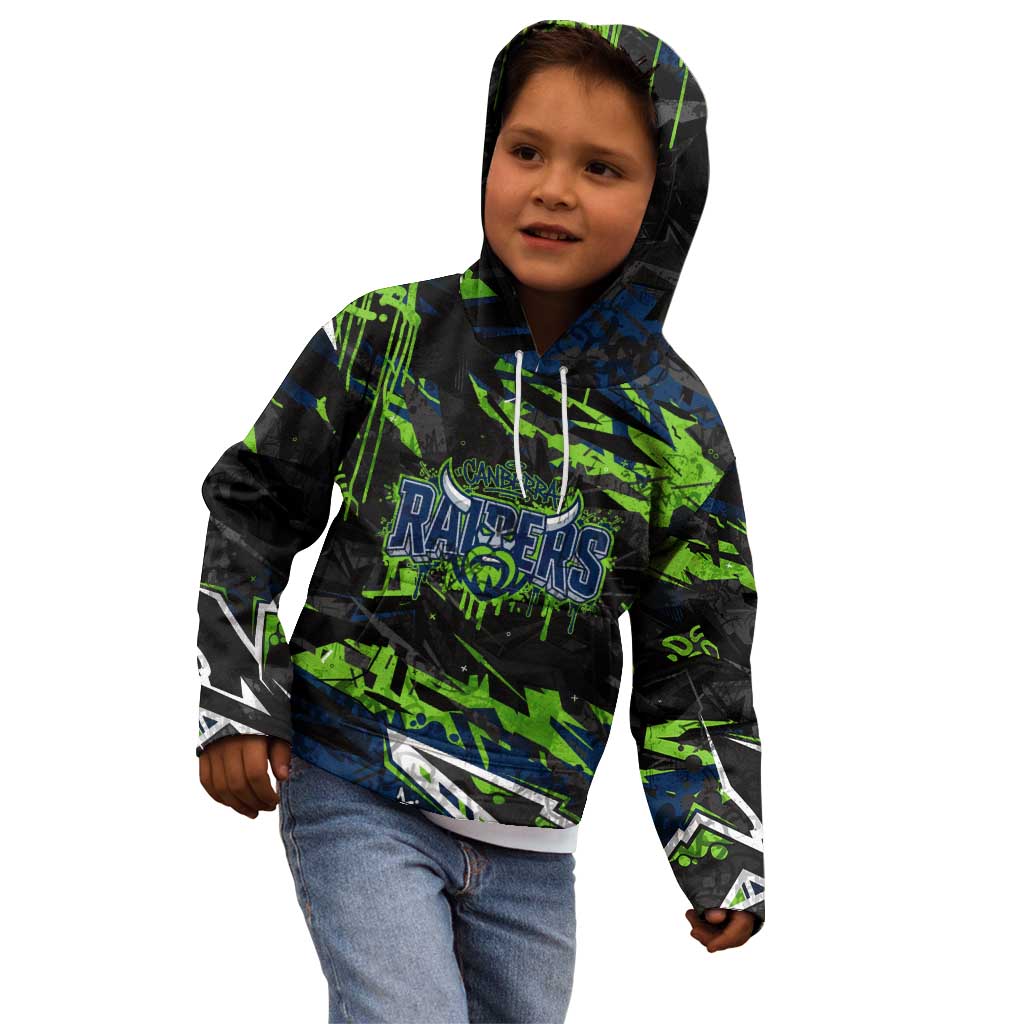 Personalized Canberra Raiders Kid Hoodie Graffiti Grunge Abstract Urban Street Style Design