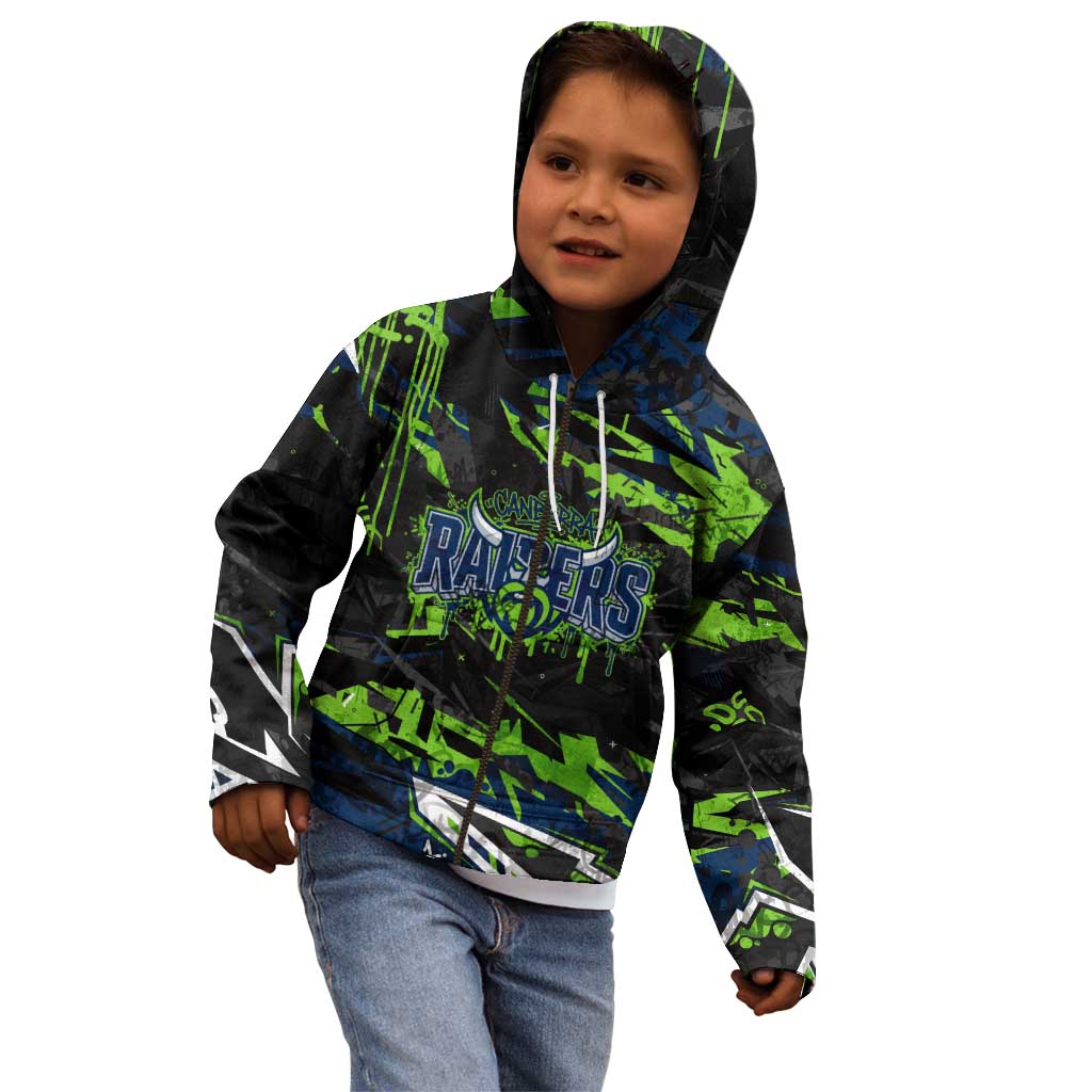 Personalized Canberra Raiders Kid Hoodie Graffiti Grunge Abstract Urban Street Style Design