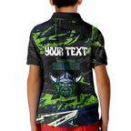 Personalized Canberra Raiders Kid Polo Shirt Graffiti Grunge Abstract Urban Street Style Design
