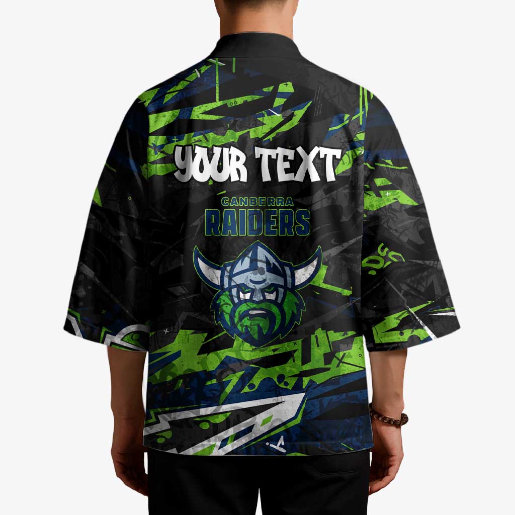 Personalized Canberra Raiders Kimono Graffiti Grunge Abstract Urban Street Style Design